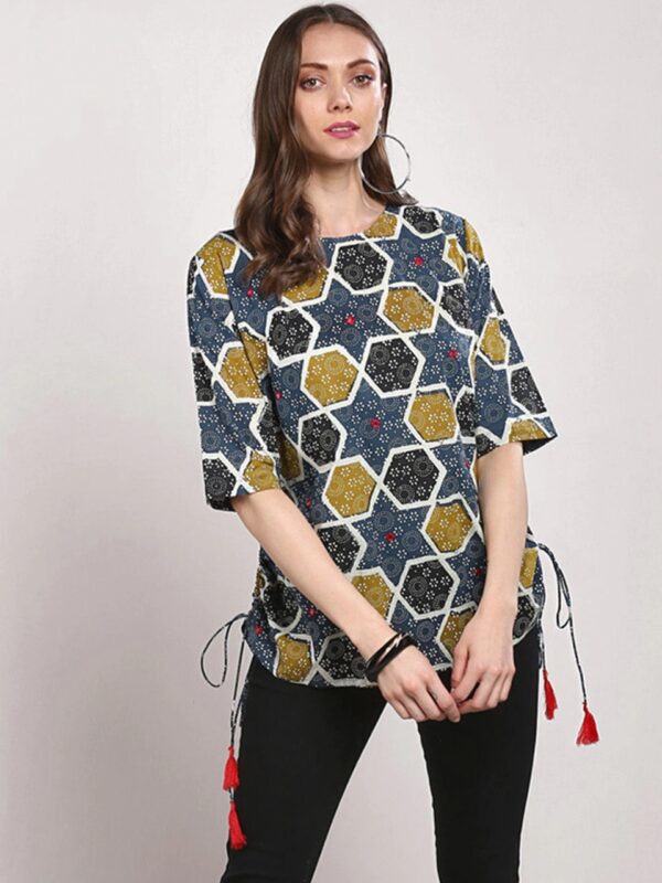 Sangria Women Printed Pure Cotton Top