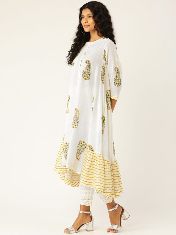 Sangria Women Paisley Printed Asymmetrical A-Line Kurta