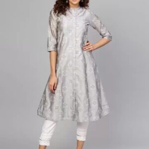 Juniper Women Printed Silk Blend Flared Kurta