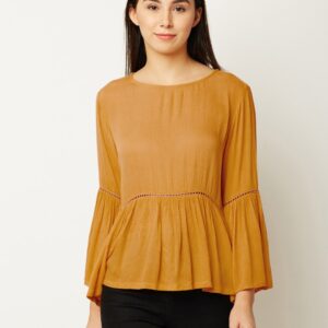 Miss Chase Women Solid Peplum Top