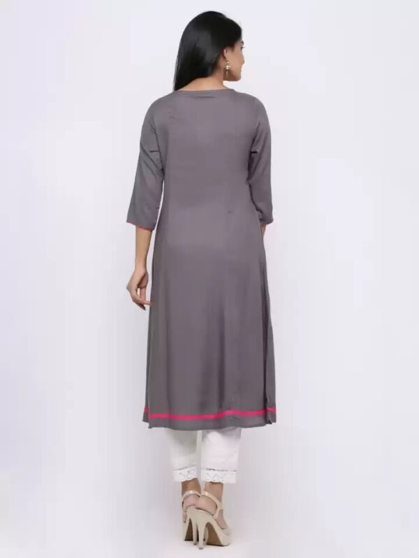 Juniper  Women Embroidered Rayon A-line Kurta