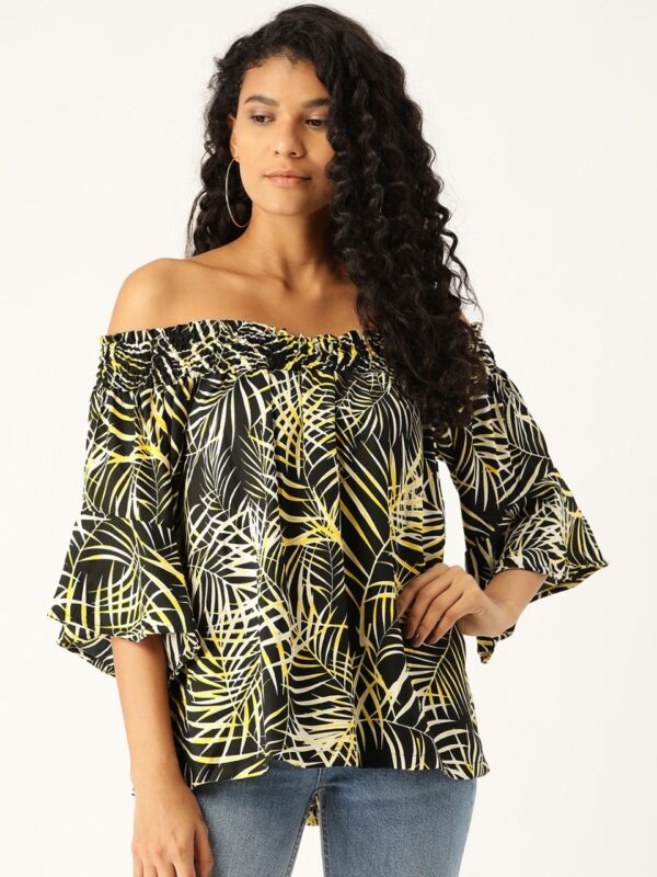 Moda Rapido Women Printed Bardot Top