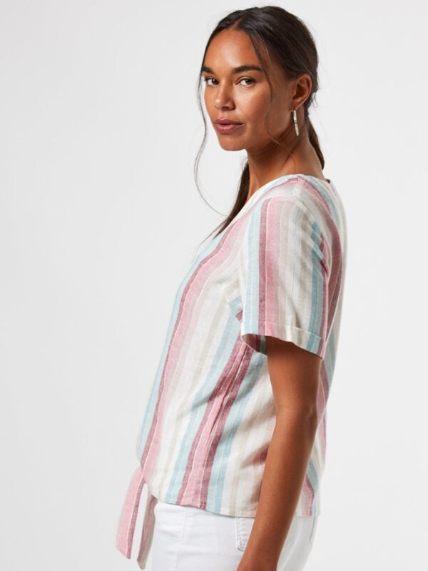 DOROTHY PERKINS Women White & Pink Striped Top