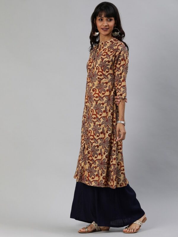 Anouk Women Brown Printed A-line Kurta