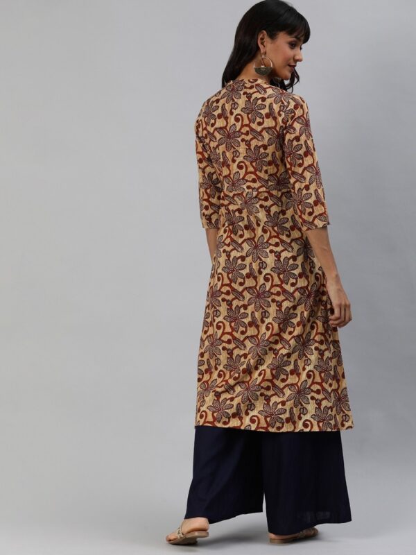 Anouk Women Brown Printed A-line Kurta