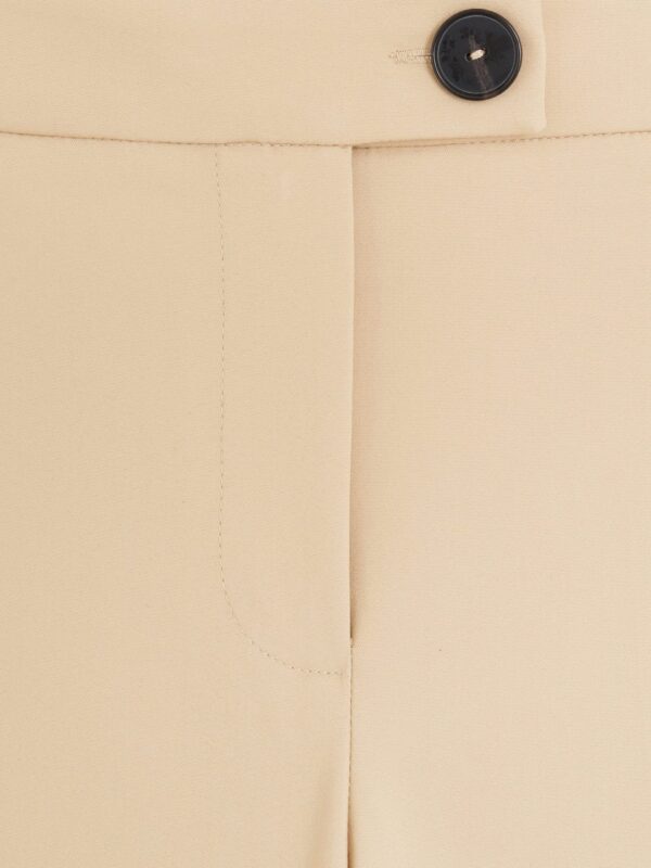 MANGO Women Beige Solid Formal Sustainable Trousers