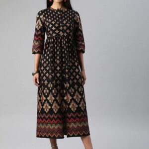 Anouk Women Woven Design A-Line Kurta