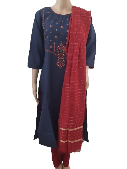 Catchy Women Kurta set with Palazzo and Dupatta