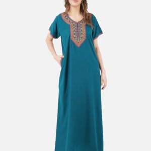 KOI SLEEPWEAR Embroidered V-Neck Nightgown