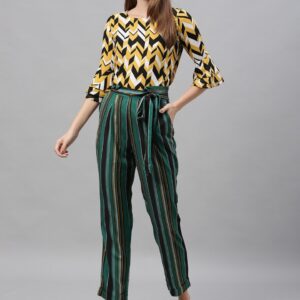 HERE&NOW Women Regular Fit Striped Regular Trousers