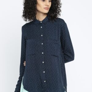 ALCOTT Women Navy Blue Printed Casual Shirt