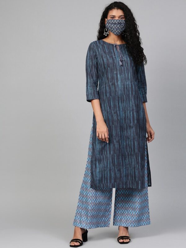 HERE&NOW Women Printed Kurta with Palazzos