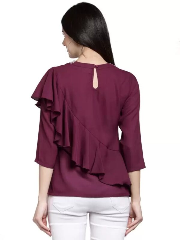 PLUSS Casual Regular Sleeves Embellished Women Top