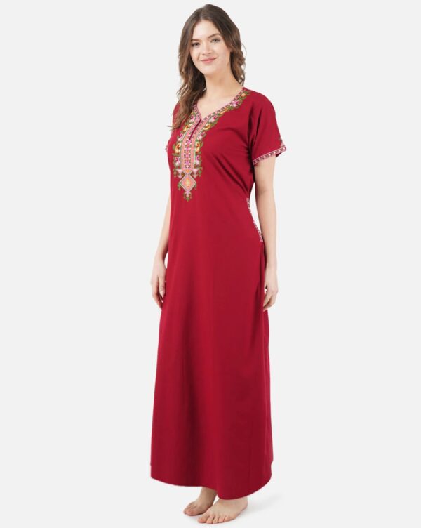 KOI SLEEPWEAR Embroidered Nightgown with Insert Pockets