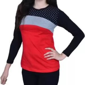 Himgiri International  Printed Women Round Neck Red T-Shirt