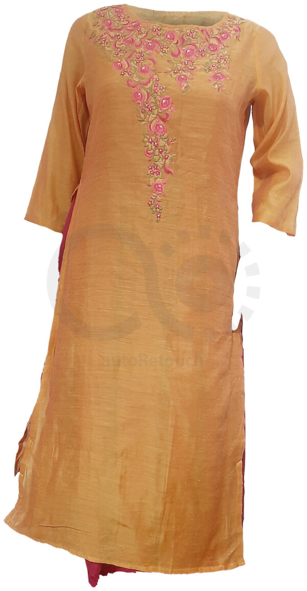 Avaasa Women"s Long Mustard Kurta