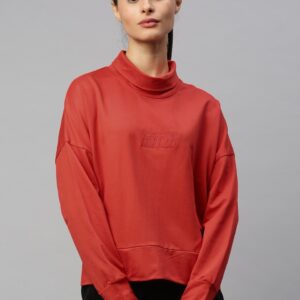 HRX by Hrithik Roshan Women Solid Bio-Wash Sweatshirt