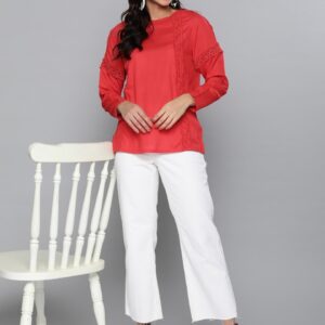 HERE&NOW Women Red Solid Top