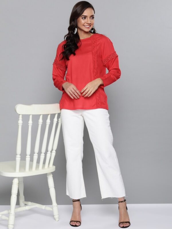 HERE&NOW Women Red Solid Top