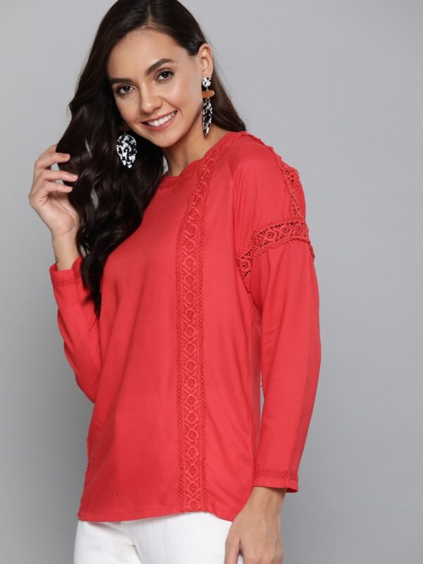 HERE&NOW Women Red Solid Top