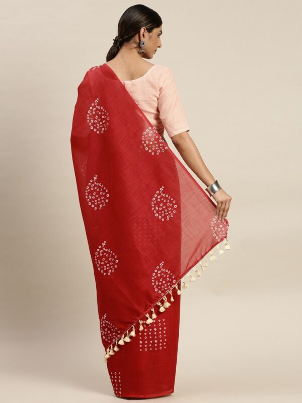 LOOKNBOOK ART Linen Blend Printed Block Print Saree