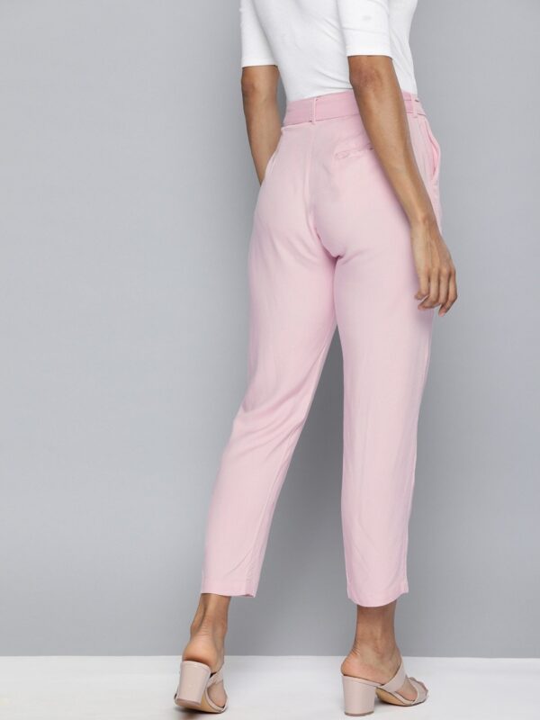 HERE&NOW Women Regular Fit Solid Peg Trousers