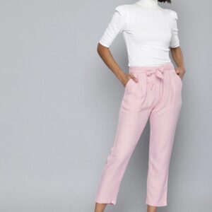 HERE&NOW Women Regular Fit Solid Peg Trousers