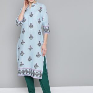 HERE&NOW Women Pure Cotton Ethnic Motifs Printed Kurta