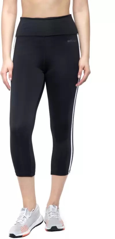 ADIDAS  Striped Women Black Tights