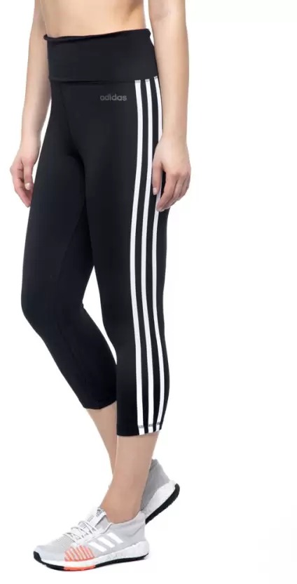 ADIDAS  Striped Women Black Tights