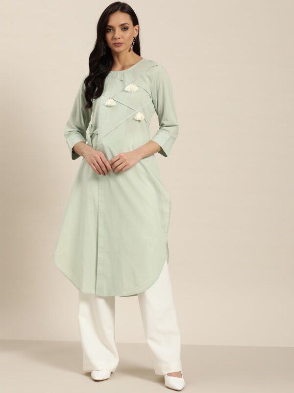 Moda Rapido Women Pure Cotton Layered Straight Kurta