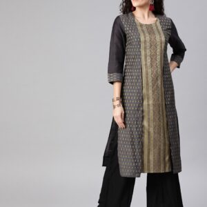 Anouk Women Woven Design Straight Kurta