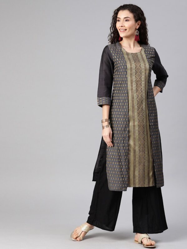 Anouk Women Woven Design Straight Kurta