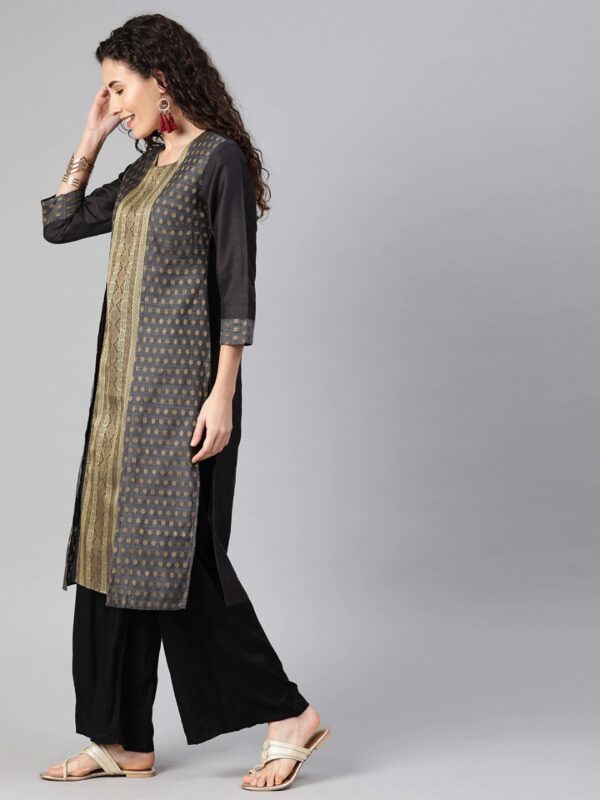 Anouk Women Woven Design Straight Kurta