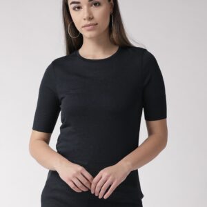 Marks & Spencer Women Solid Round Neck T-shirt