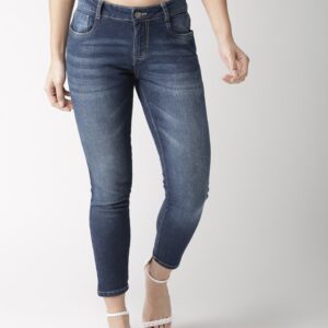 Mast & Harbour Women Skinny Fit Mid-Rise Clean Look Stretchable Cropped Jeans