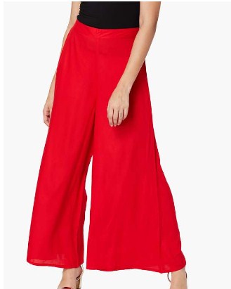 MELANGE Solid Palazzo Pants