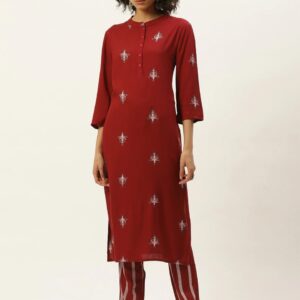 Moda Rapido Women Ethnic Motifs Embroidered Kurta with Trousers