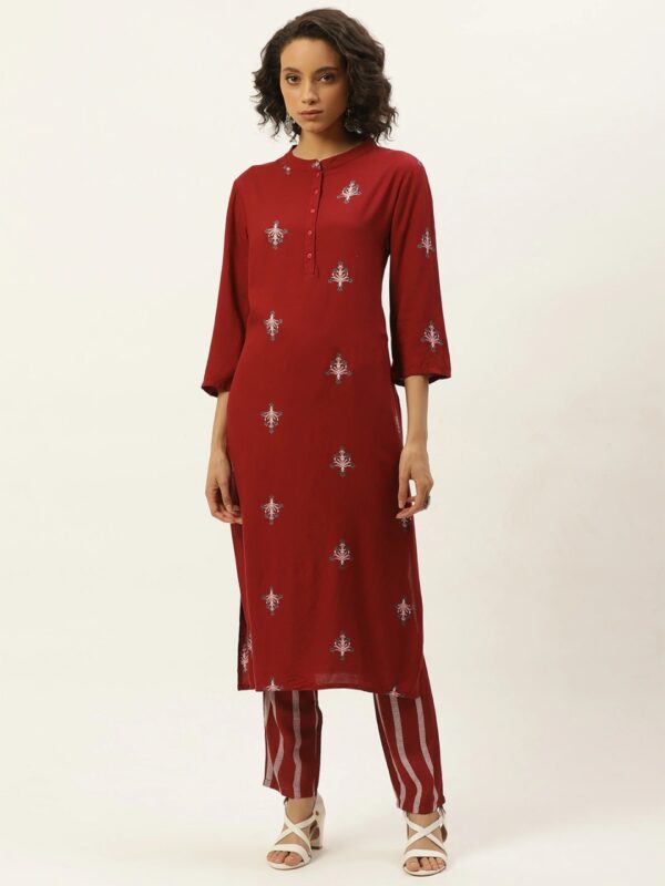 Moda Rapido Women Ethnic Motifs Embroidered Kurta with Trousers