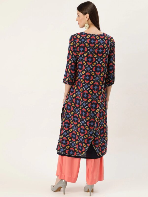 Moda Rapido Women Printed Layered Styled Back Straight Kurta