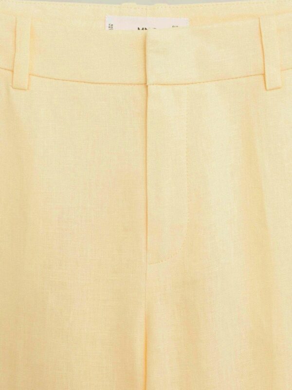 MANGO Women Linen Solid Smart Casual Trousers