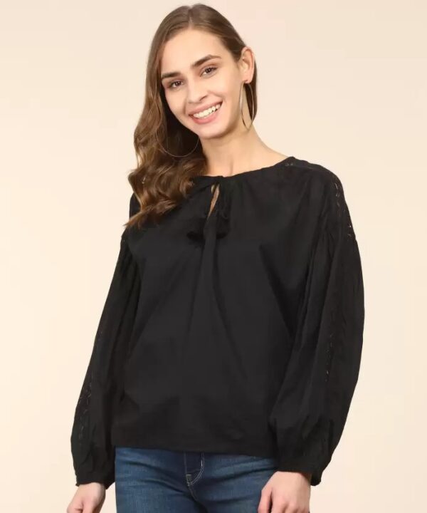 LEVI"S Casual Bishop Sleeve Solid Women Top