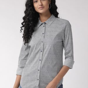 Marks & Spencer Women Slim Fit Printed Knitted Casual Shirt