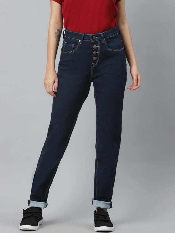 HERE&NOW Women Slim Fit High-Rise Clean Look Stretchable Jeans