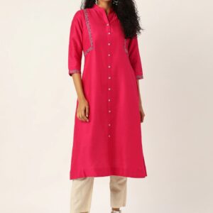 Sangria Women  Solid A-Line Kurta