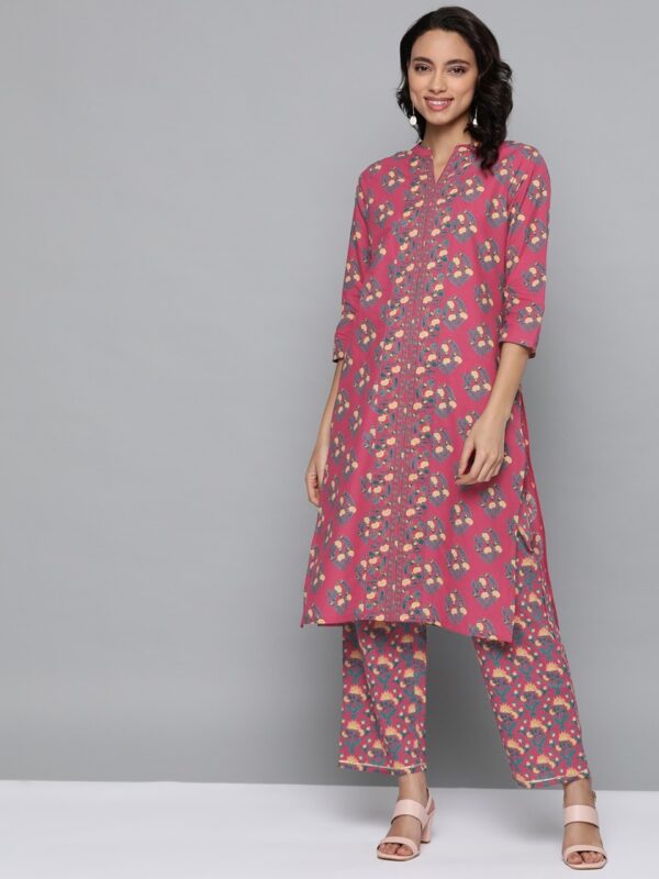 HERE&NOW Women Floral Printed Kurta with Palazzos