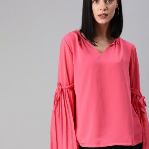 HERE&NOW Women Pink Solid Top