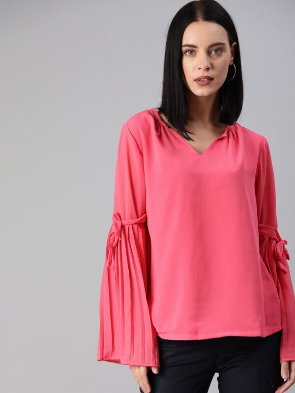 HERE&NOW Women Pink Solid Top