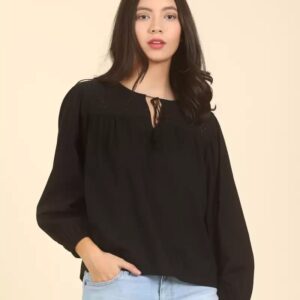 LEVI"S  Casual Regular Sleeves Self Design Women Top