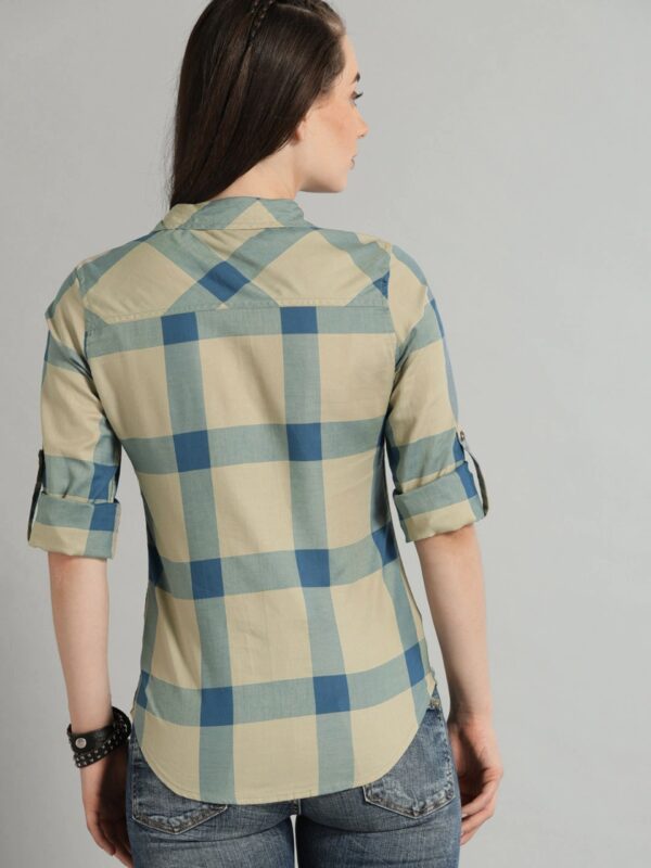 Roadster Women Slim Fit Checked Sustainable Casual Shirt